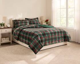 Brylanehome 199099253838 Bh Studio Microfleece Comforter - Full Green Plaid