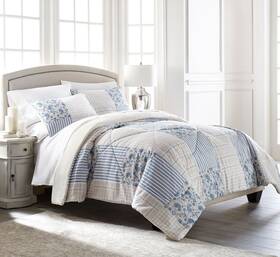 Brylanehome 718498970131 Seersucker Printed 3 Piece Comforter Set - King Chelsea Patchwork