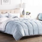 Bs90ffcsmico Brookside Striped Reversible Calm Sea Full Chambray Comforter 0848971057117