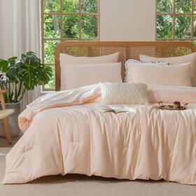 Bupird 796926658233 3 Pieces Soft Waffle Comforter Set Lightweight Bedding For All King Pink