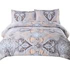 Busa801b2fg1ki King Comforter Sets Set Classics Grey Paisley Design Down Alternative