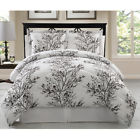 Bwt-8bb-king-in-bw Vc Black White Leaf Complete Comforter Set Reversible Queen King