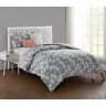 By3-4cs-twxt-in-grey Vcny Home Piece Brynley Comforter Set Twin Grey 735732313042