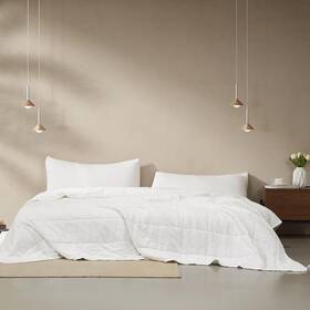Byourbed 843249139847 Dark Sky Reserve - Bamboo Linen Comforter Portugal Made Pure White