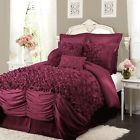 C07358p13 Lush Decor Lucia Comforter Set California King Raspberry 848742007358