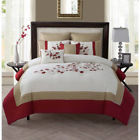 C30-7cs-fuqu-in-rd King Adult Comforter Sets Embroidery Cherry Blossom Pc Romantic Red