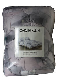 Calvin Klein 3 Piece Queen Comforter Set Moonstone See Description
