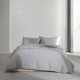 Ushsa51309420 Calvin Klein Queen Comforter Set Soft Melange Flannel Bedding Shams Silver Gray