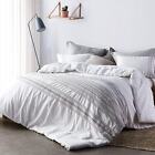 Cambria Stitch Embroidered Comforter White Queen