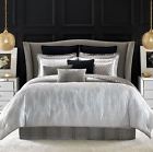 Candice Olson Drizzle King Comforter 7pc Set Grey Blue Silver Euro Shams Pillow 883893375550