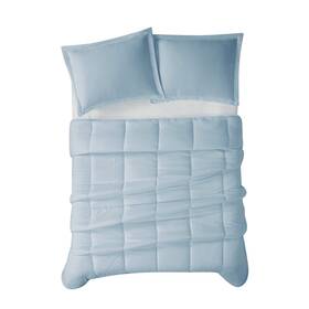 Cannon 783048143693 Heritage Solid 3 Piece Down Alternative Comforter Set Blue Full/queen