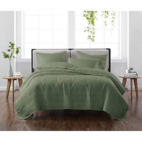 81462347 Cannon Twin/twin Xl Heritage Solid Quilt Set Green -
