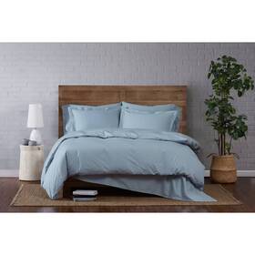 85299856 Cannon 3pc Full/queen Solid Percale Duvet Cover Set Light Blue -
