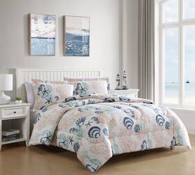 Caribbean Joe 048986900525 Full/queen 3-piece Comforter Set Tropical Coastal Beach Design Bedding Seah