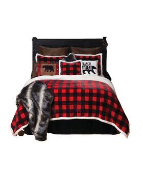 Jp572 Carstens Home Unisex Lumberjack Buffalo Plaid King Sherpa Fleece Bedding Set 4