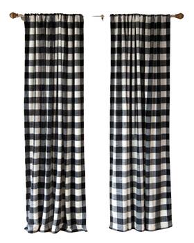 Jp804 Carstens Home Lumberjack Plaid Print Curtain Drapes -