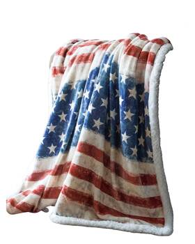 Jw198 Carstens Home Unisex Wrangler Stars And Stripes Usa American Flag Sherpa -