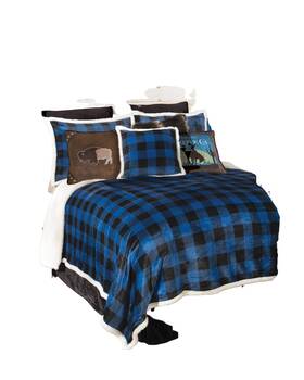 Jw201 Carstens Home Unisex Wrangler Lumberjack Buffalo Plaid Sherpa Fleece King