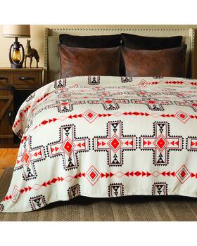Jw344 Carstens Home Wrangler Santa Fe Sun Plush Bed Blanket - King Size