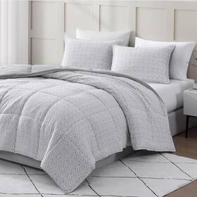 Casa 840399704567 Platino Pre-washed Comforter Set - King Size Duvet Insert Hydro-brushed