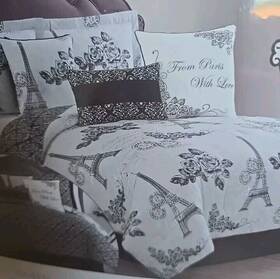 Casa 889459251382 Casual Chic Paris Soft 6pc Comforter Bed Set Reversible Queen W Metallic Read