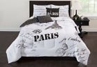 Casa J Adore 5 Piece Comforter Bedding Set Paris Cover Queen Size Collection New 784857650198