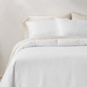78622668 Casaluna Full/queen Heavyweight Linen Blend Comforter And Sham Set White -