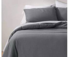78622675 Casaluna Full/queen Heavyweight Linen Blend Comforter Dark Gray - No Shams