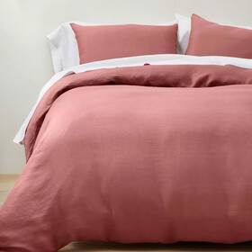 81120897 Casaluna King Hemp Duvet And Sham Set Rose -
