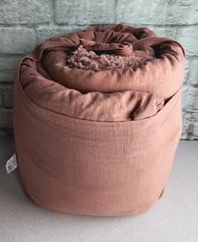 81123376 Casaluna King Heavyweight Linen Comforter And Sham Set Rose