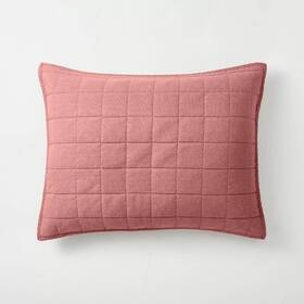 81144695 Casaluna King Heavyweight Linen Blend Comforter Sham Rose -