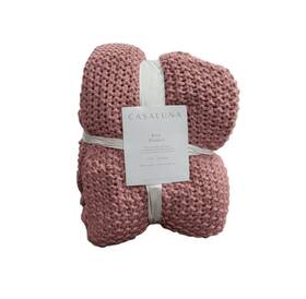 81178314 Casaluna Chunky Knit Bed Blanket - Rose Red Queen