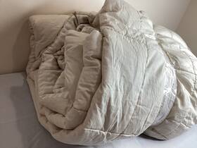 82253512 Casaluna King Comforter Linen Blend Heavyweight Stripe Natural