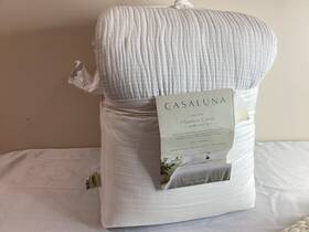82253517 Casaluna Cotton Chambray Comforter Set Solid Year-round White Full/queen