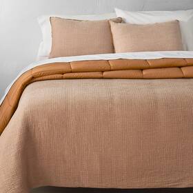 82253524 Casaluna King Textured Chambray Cotton Comforter And Sham Set Warm Brown - 82253524 Casaluna King Textured Chambray Cotton Comforter And Sham Set Warm Brown -