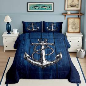 B0b8grqdqw Castle Fairy Anchor Nautical Comforter Set Kingrustic Farmhouse Style Bedding