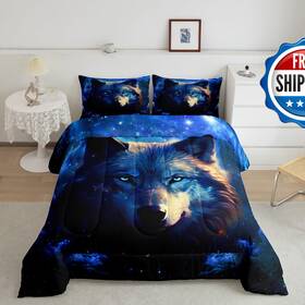 B0cnsxryvh Castle Fairy Wolf Comforter Full For Boys Menjungle Wild Animals Outdoor