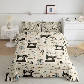 Mys1158zmd-bz Castle Fairy Sewing Theme Comforter Set Full Size Machine Pattern Bedding For G