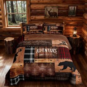 Wws11047zmd-bz Castle Fairy Cabin Bedding Sets Queen Size Rustic Farmhouse Comforter Caming