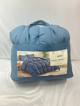 1989994 Casual Living Quen Only Comforter Set Blue 1pc Bed Polyester 90x92 No Shams