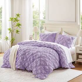 Cesicia 445042283203 3-piece Purple King Microfiber Comforter Set