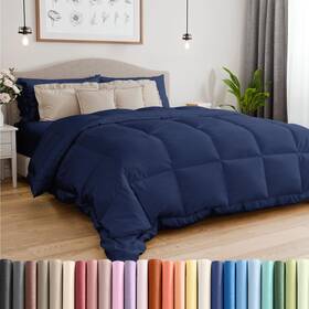 Cgk Unlimited 060937140991 Twin Size Navy Blue Alternative Down Comforter - Warm Lightweight Luxury And
