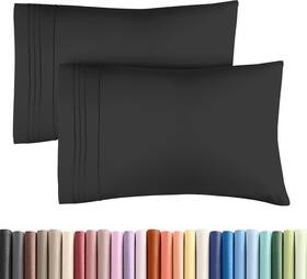 Cgk Unlimited 652143989386 King Pillow Cases Set Of 2 Ultra Soft Hotel Quality Wrinkle Free Black