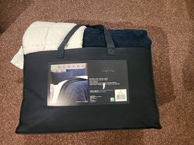 Charisma 887719234922 3-piece Corduroy And Sherpa Fleece Quilt Set - Blue Brick King Size