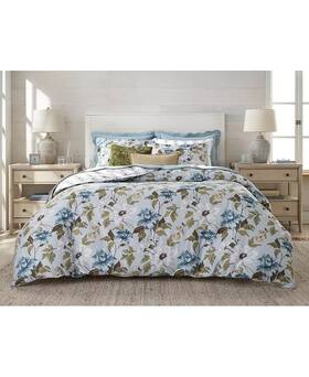 Charter Club 194137590432 Blue Floral Peony Comforter Set Queen 200
