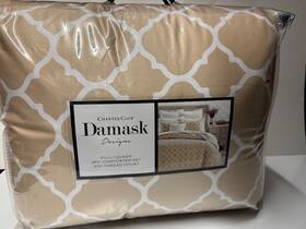 Charter Club 194145062693 Damask Designs Geometric Dove 3-pc. Comforter Set Full/queen Oat