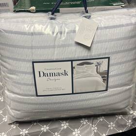 Charter Club 194145162133 Damask Designs Seersucker Ombre Stripe Twin Comforter Set Grey