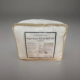 Charter Club 706257375099 White Super Luxe 300 Thread Count Down Comforters Us Full/queen