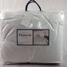 Charter Club 706258633518 Comforter Set 3 Pc Full/queen White Diamond Dot 300 Thread Count