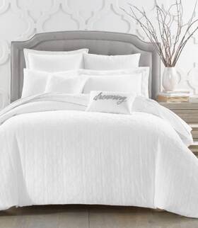 Charter Club 766370416192 Damask Designs Woven Tile 3 Pc Comforter Set King In White 400